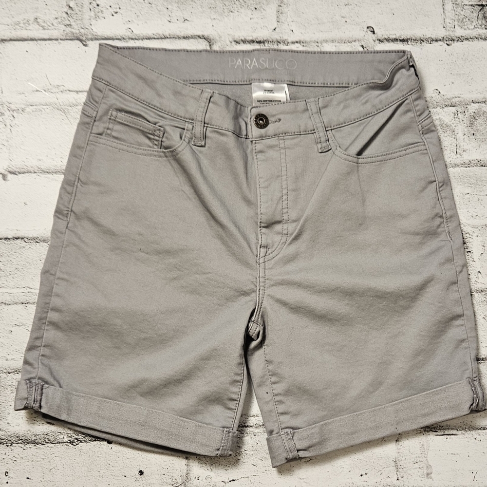 Parasuco Gray Bermuda Shorts Mid Rise Cuffed Casual Summer Shorts